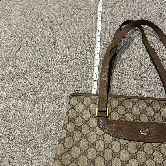 Authentic Gucci Supreme Monogram Zipper Vintage Tote Web Canvas & Leather 13X14 - Picture 15 of 15